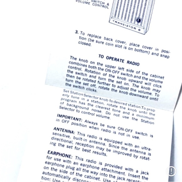 Bulova Scout Transistor Radio Vintage Brochure Manual Warranty - Picture 5 of 5